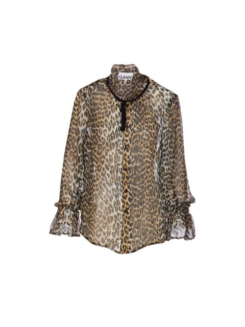 GANNI Ganni Women Leopard Print Shirt