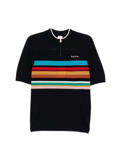 Paul Smith LOGO-EMBROIDERED STRIPED TOP