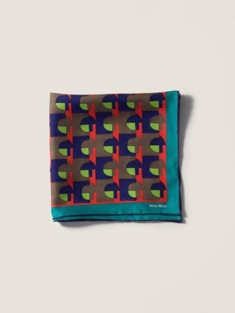 Miu Miu Printed silk scarf