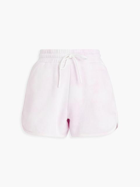 maje Flocked tie-dyed cotton-blend fleece shorts