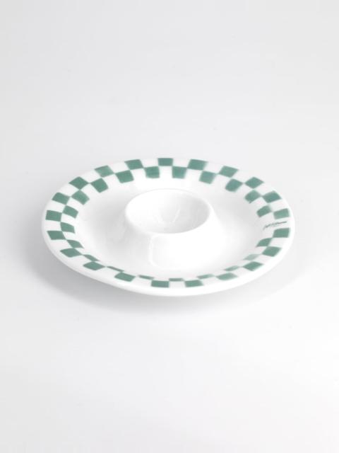 Maison Kitsuné CHECKERBOARD PORCELAIN EGG CUP