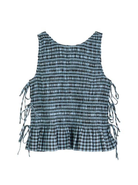 Ganni Checked Seersucker top