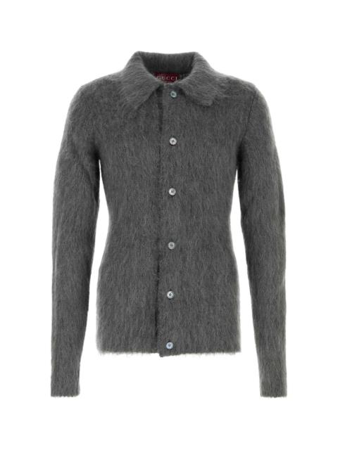 GUCCI Gucci Men Grey Mohair Blend Cardigan