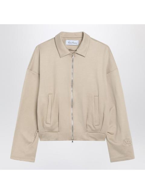 Max Mara Max Mara Beige Cropped Sweatshirt In Silk Blend Women