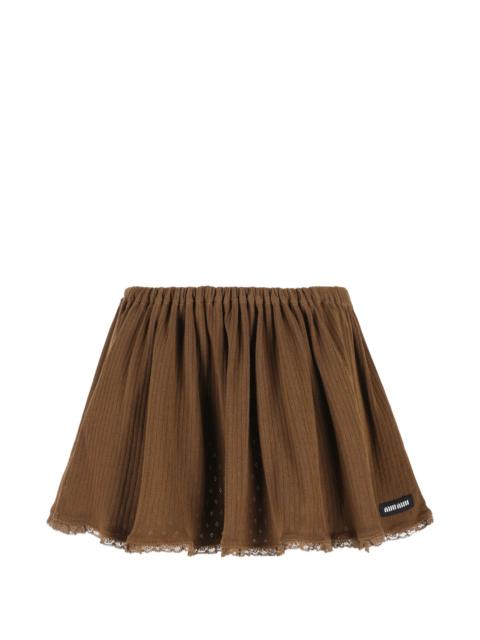 Miu Miu Miu Miu Lace-trim Mini Skirt