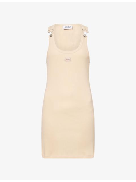 Jean Paul Gaultier Ribbed Sleeveless Cotton-Jersey Mini Dress