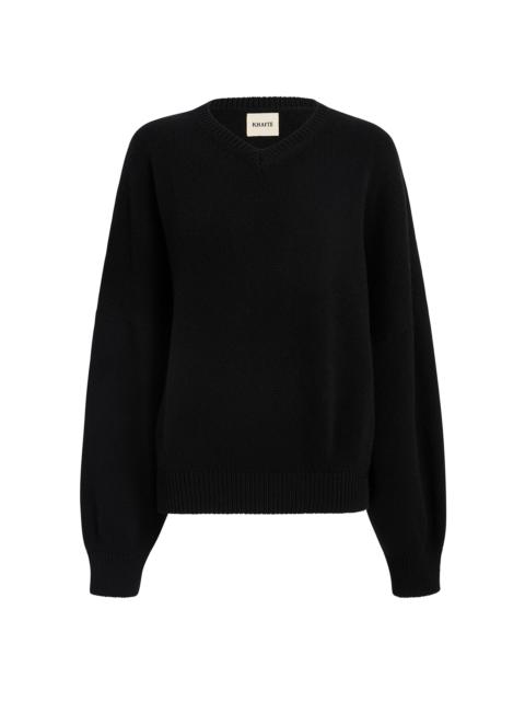 KHAITE Wolfe Oversized Knit Cashmere Sweater black