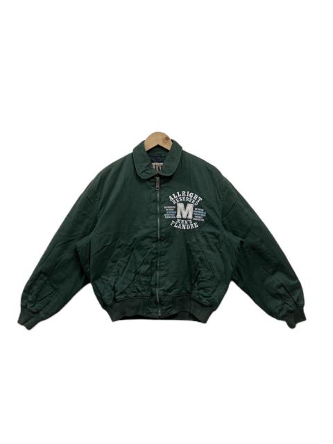 Vintage 80s Mens Flandre Bomber Jacket Zipper
