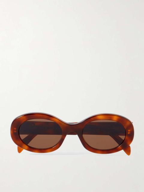 Triomphe oval-frame acetate sunglasses Tortoiseshell