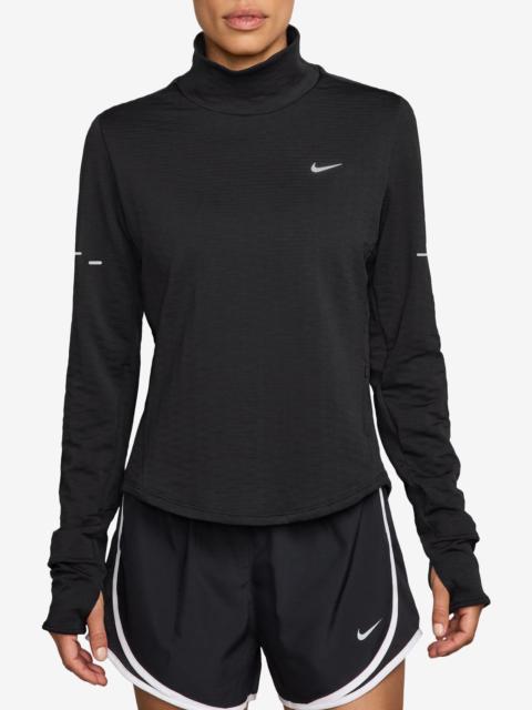 Nike Nike Therma-FIT Swift Mock Neck Running Top in 010 Black/Refsil at Nordstrom