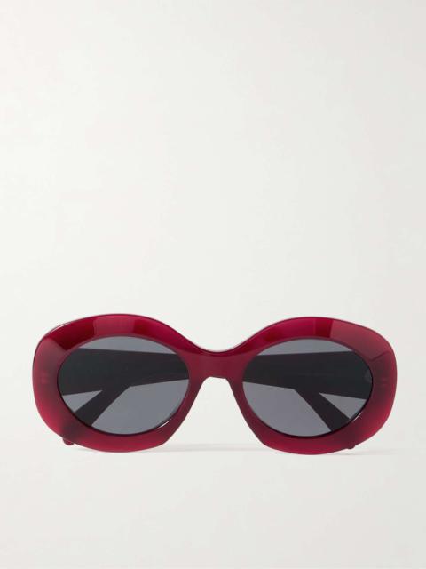Triomphe oversized round-frame acetate sunglasses Red