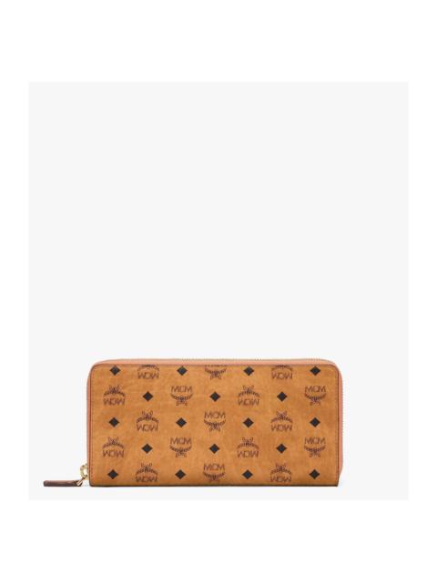 MCM MCM Aren Zip Around Wallet in Visetos in Cognac at Nordstrom