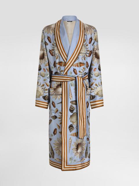 Dolce & Gabbana Shell-print silk twill robe