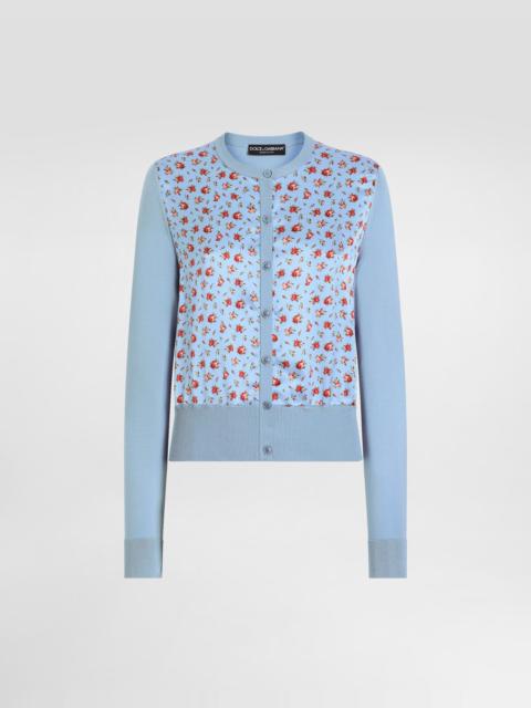 Dolce & Gabbana Small rose-print satin cardigan