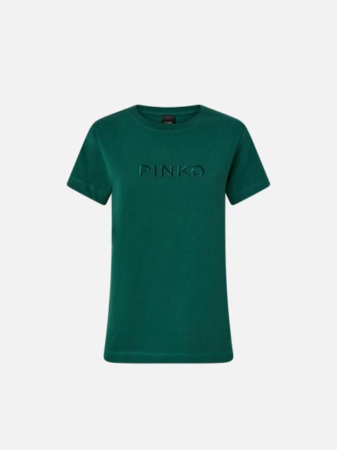 PINKO T-SHIRT WITH PINKO LOGO EMBROIDERY