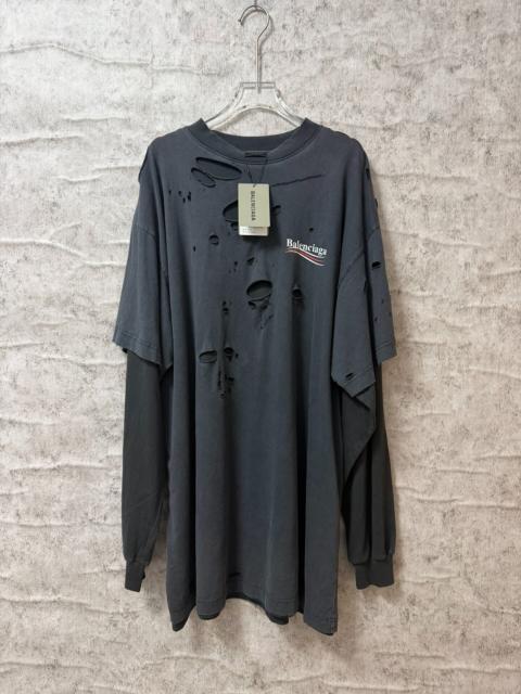 BALENCIAGA Balenciaga 25 Hole Distressed Long Sleeve Top