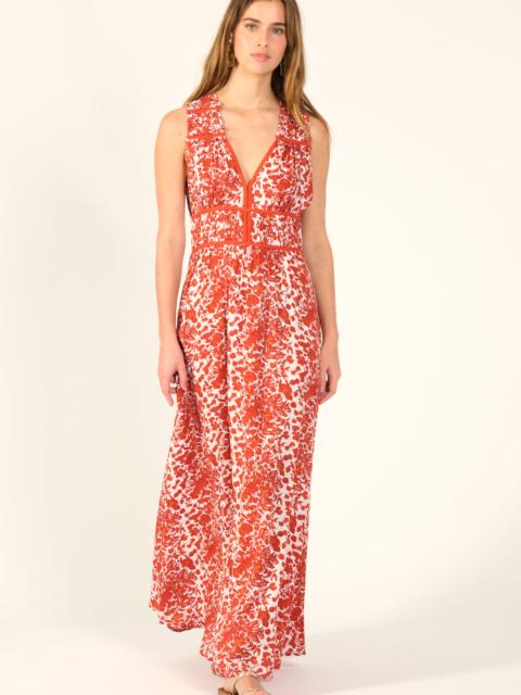 Poupette St Barth Long Dress Chiara - Paprika Aquaflora