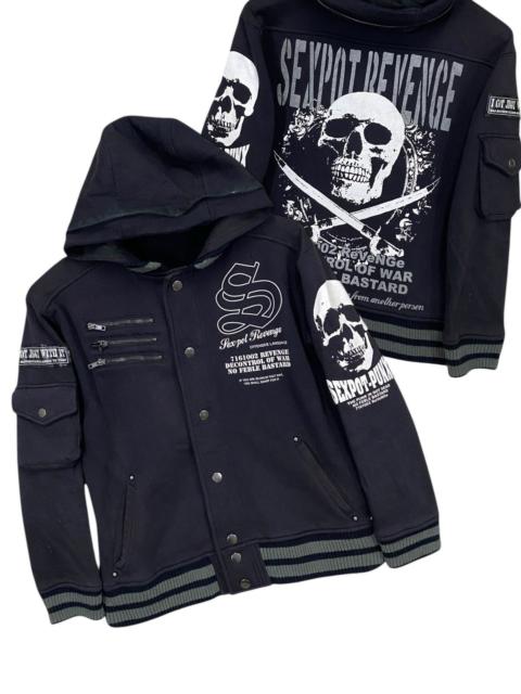 Other Designers If Six Was Nine - Set pox revenge skull punks varsity jacket sunfaded
