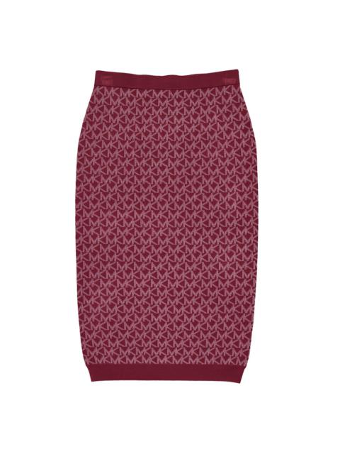 Other Designers Michael Kors Logo Jacquard High-Waisted Skirt