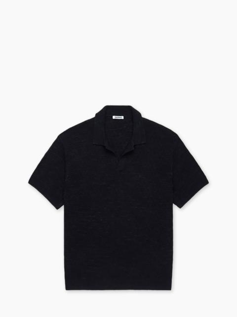 3sixteen 3SIXTEEN KNIT POLO BOXWEAVE VINTAGE BLACK