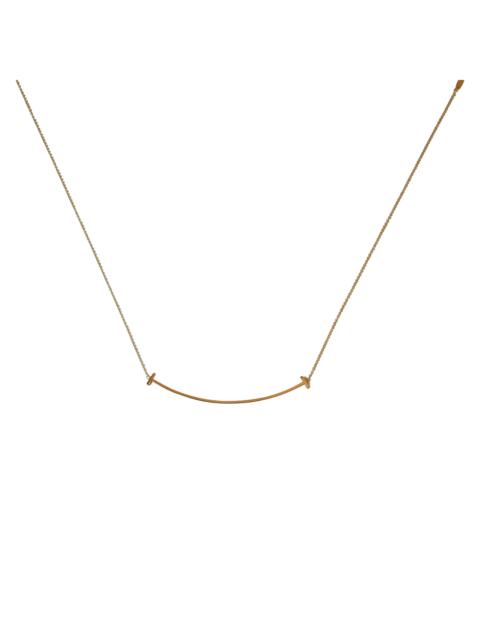 Other Designers Tiffany 18k T Smile Large Pendant Necklace Rose Gold