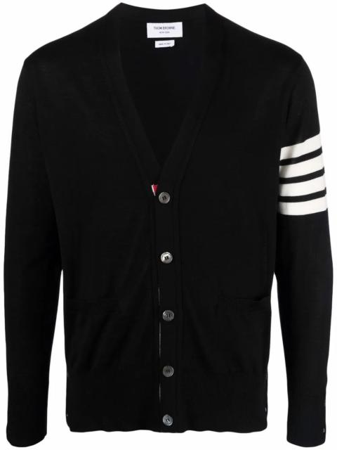 Thom Browne Classic V-Neck Cardigan In Fine Merino Wool With 4Bar Stri