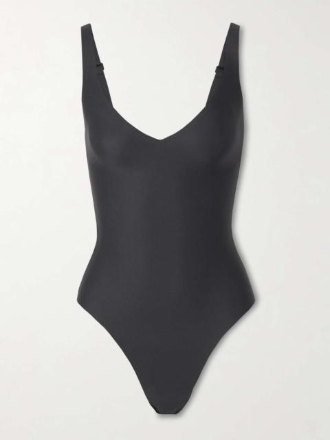 Skims Body Unlined Plunge Thong Bodysuit - Onyx Black