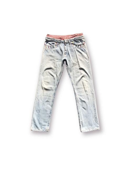 Other Designers Japanese brand Light blue denim double waist