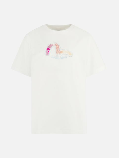 EVISU Seagull Foil Print Boyfriend T-shirt