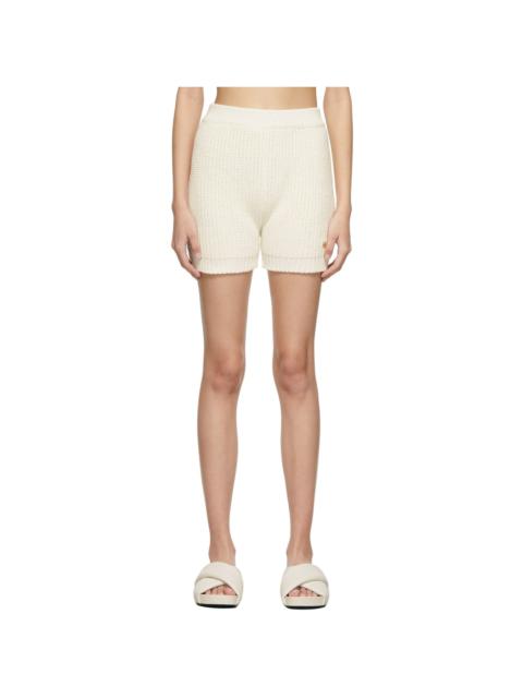 RECTO Off-White Knit Beach Shorts