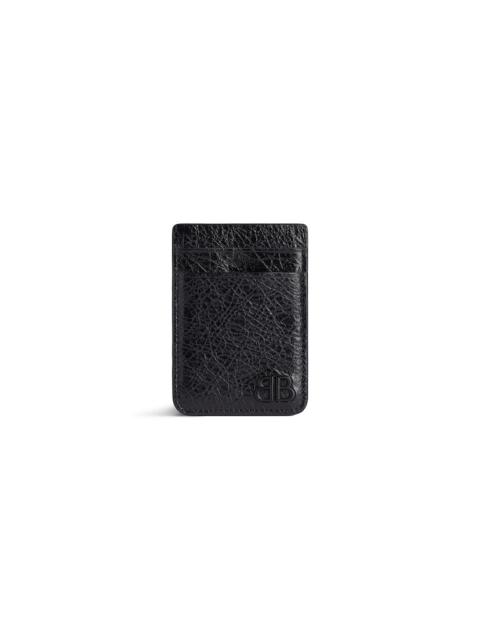 BALENCIAGA Men's Monaco Magnet Card Holder  in Black