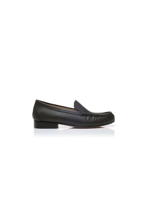 Manolo Blahnik Dark Brown Calf Leather Loafers