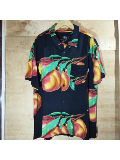 Stussy Peach Pattern Shirt Rayon Black