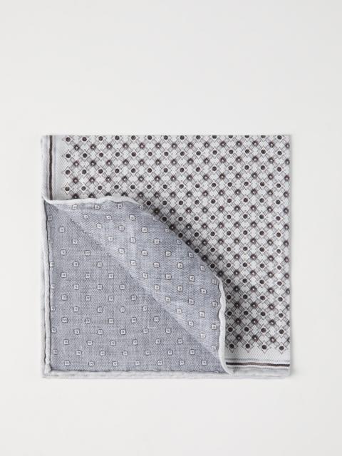 Brunello Cucinelli Silk geometric pattern pocket square