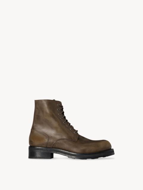 The Row Lug Sole Lace Up Boot in Leather