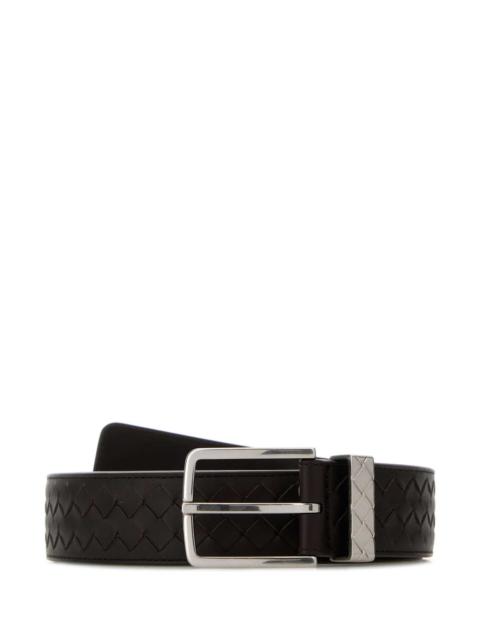 Bottega Veneta Bottega Veneta Men Dark Brown Leather Belt