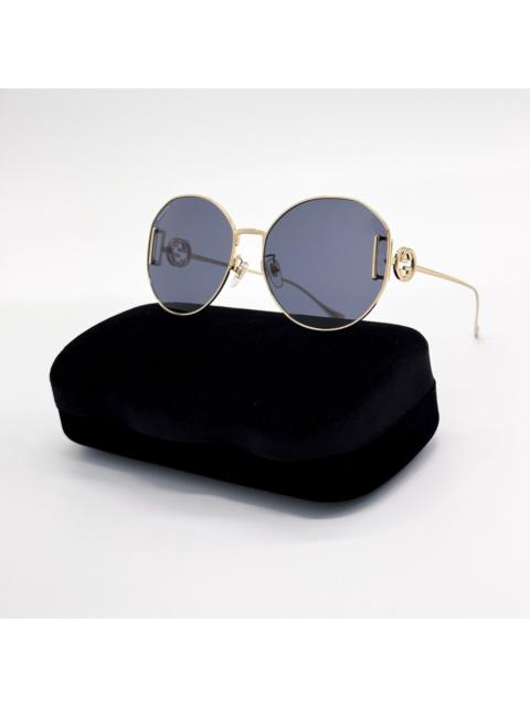 GUCCI New Gucci GG1206SA 002 Gold Gray Round Women Sunglasses