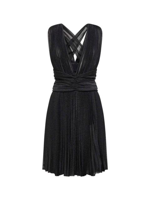 Dolce & Gabbana Dolce & Gabbana Women Black Lurex Mesh Pleated Minidress