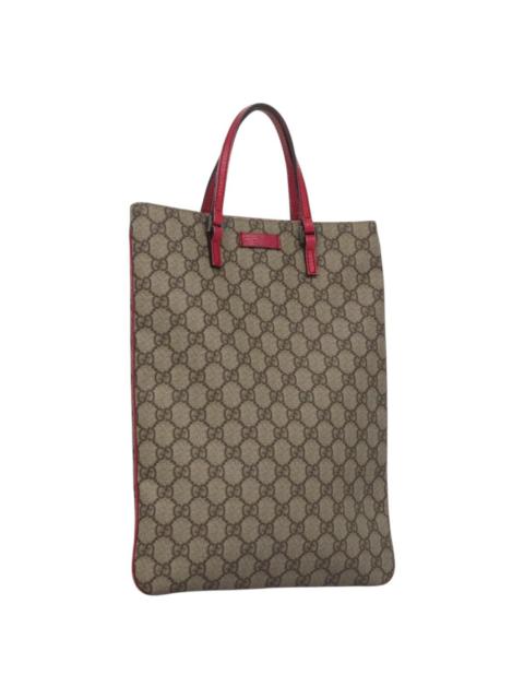 GUCCI GG Supreme Tote Bag Pvc Leather Beige Pink