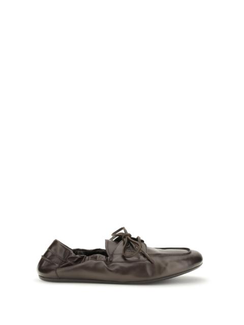 Prada Prada Men Aged Leather Lace-Up Sneakers