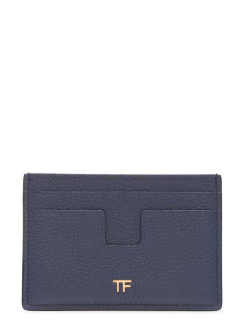 TOM FORD TOM FORD Grained Leather Card Holder in 1L087 Denim Blue at Nordstrom