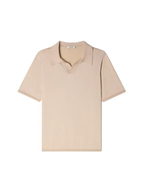 Sandro SANDRO Short-sleeved V-neck polo shirt in Beige at Nordstrom