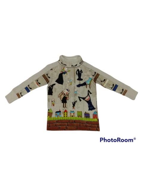 Other Designers Japanese Brand - 🎌OLLE BORE BLA! TURTLE NECK SWEATSHIRT RARE FULLPRINTDESIGN