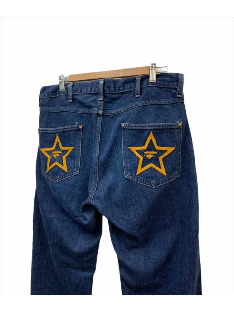 A BATHING APE® Bape Star Embroidery Denim Pants