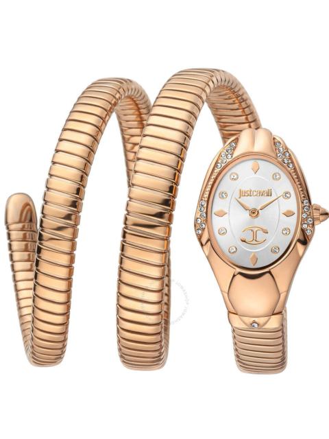 Just Cavalli - Just Cavalli Snake White Dial Ladies Watch JC1L185M0025