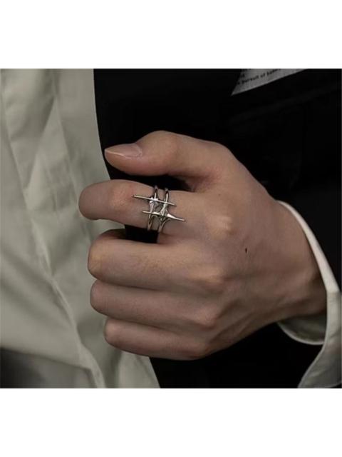 Other Designers Archival Clothing - Streetwear harajuku double star adjustable ring