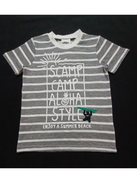 Other Designers Brand - Scamp Camp Aloha Shirt Hawaii Gray Stripes Tee Kid/Girl/Boy