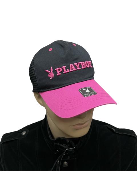 Other Designers Pink × Playboy × Vintage - 🐇Vintage PLAYBOY Embroidery Spellout Black Pink Trucker Hat