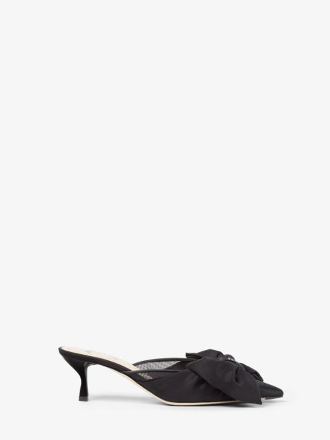 FENDI Colibrì Black satin medium-heeled sabots