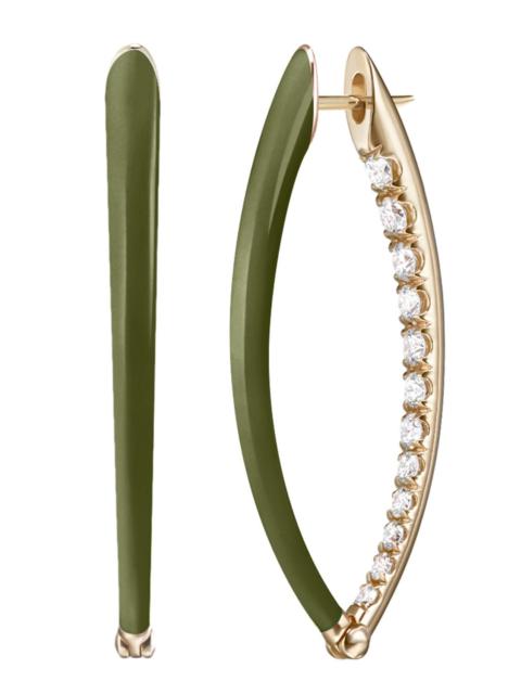 MELISSA KAYE Medium Army Green Cristina Earrings